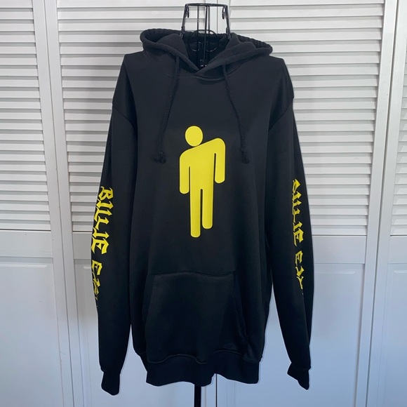 Billie Eilish Black Hoodie Pullover Jacket Juniors Size XL LIKE NEW - Picture 2 of 16